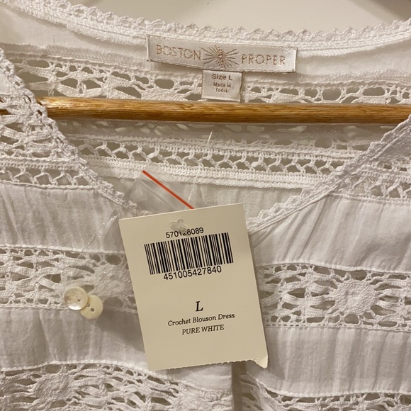 Boston Proper crochet blouson dress - Picture 3 of 4